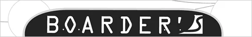 Boarder's logo: white stylized text inside an oval black badge.